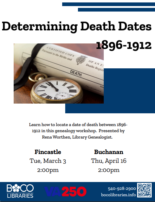 "Determining Death Dates, 1896 - 1912"